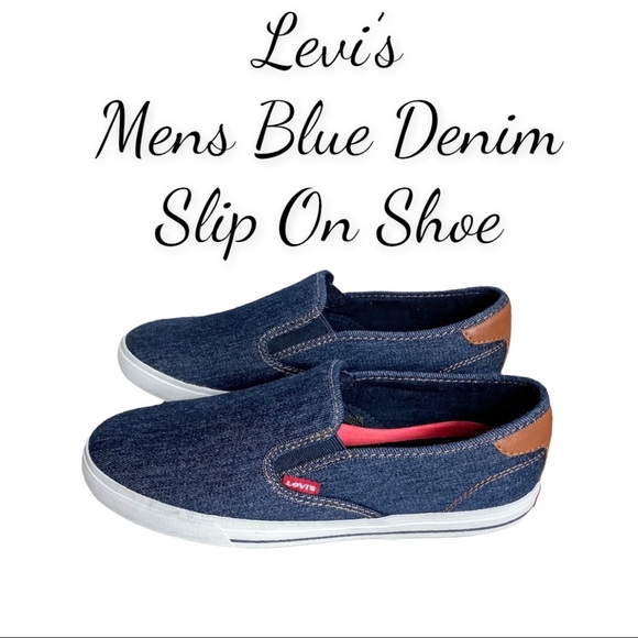 NWT Men’s Levi’s Blue Denim Slip On Shoes - Picture 1 of 13